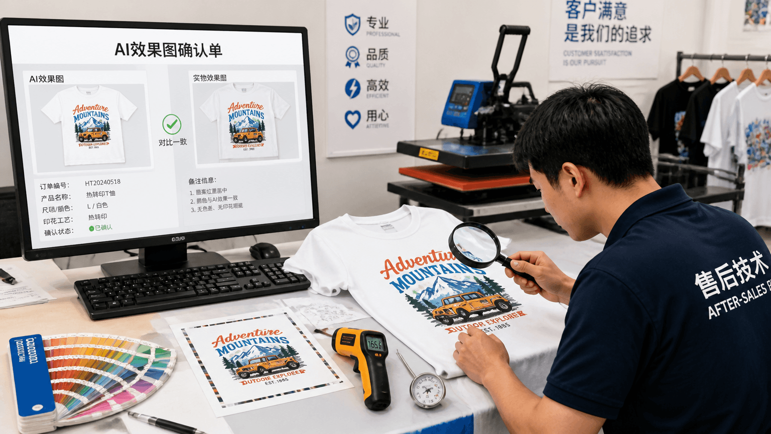 成品出现打印瑕疵与AI效果图不满意?门店售后排查与解决全流程