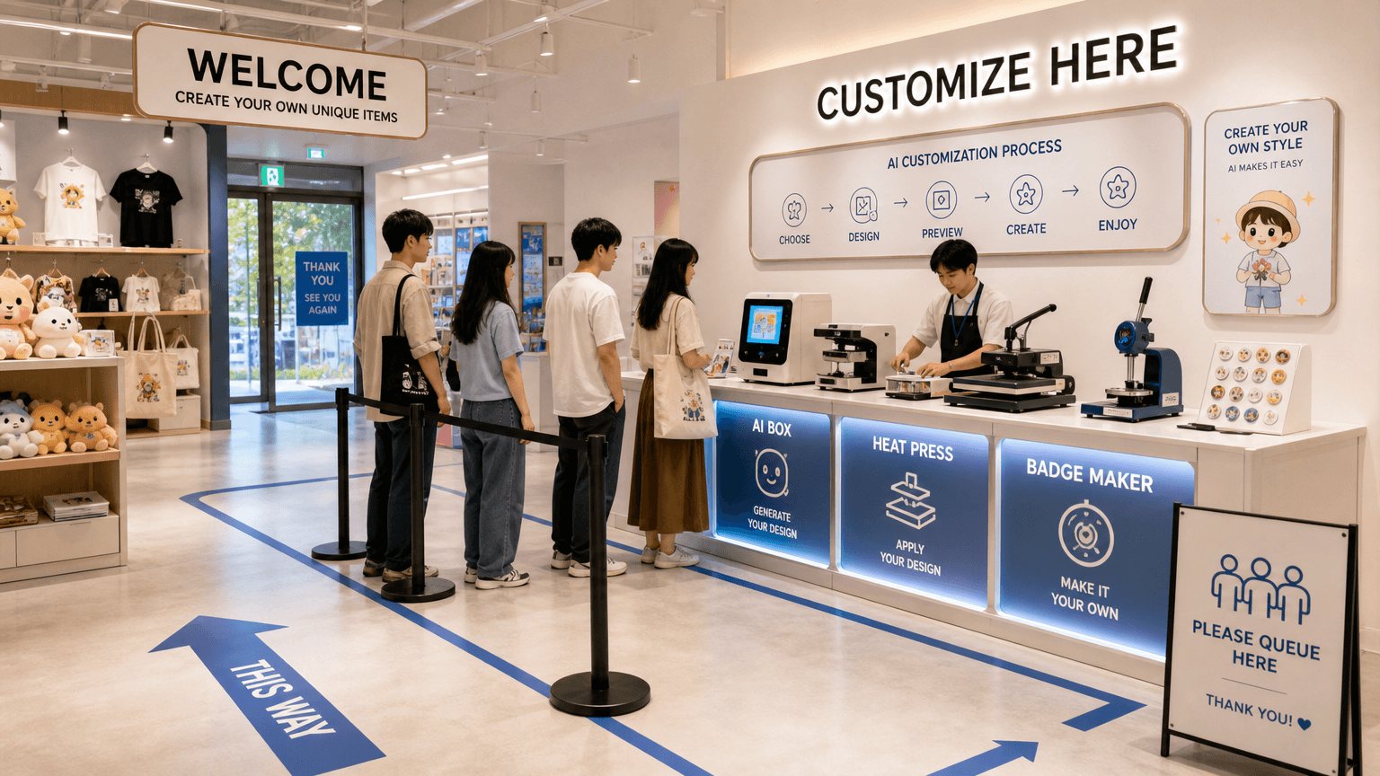 智能文创门店新焦点AI定制区域动线设计能否化解高峰期排队难题
