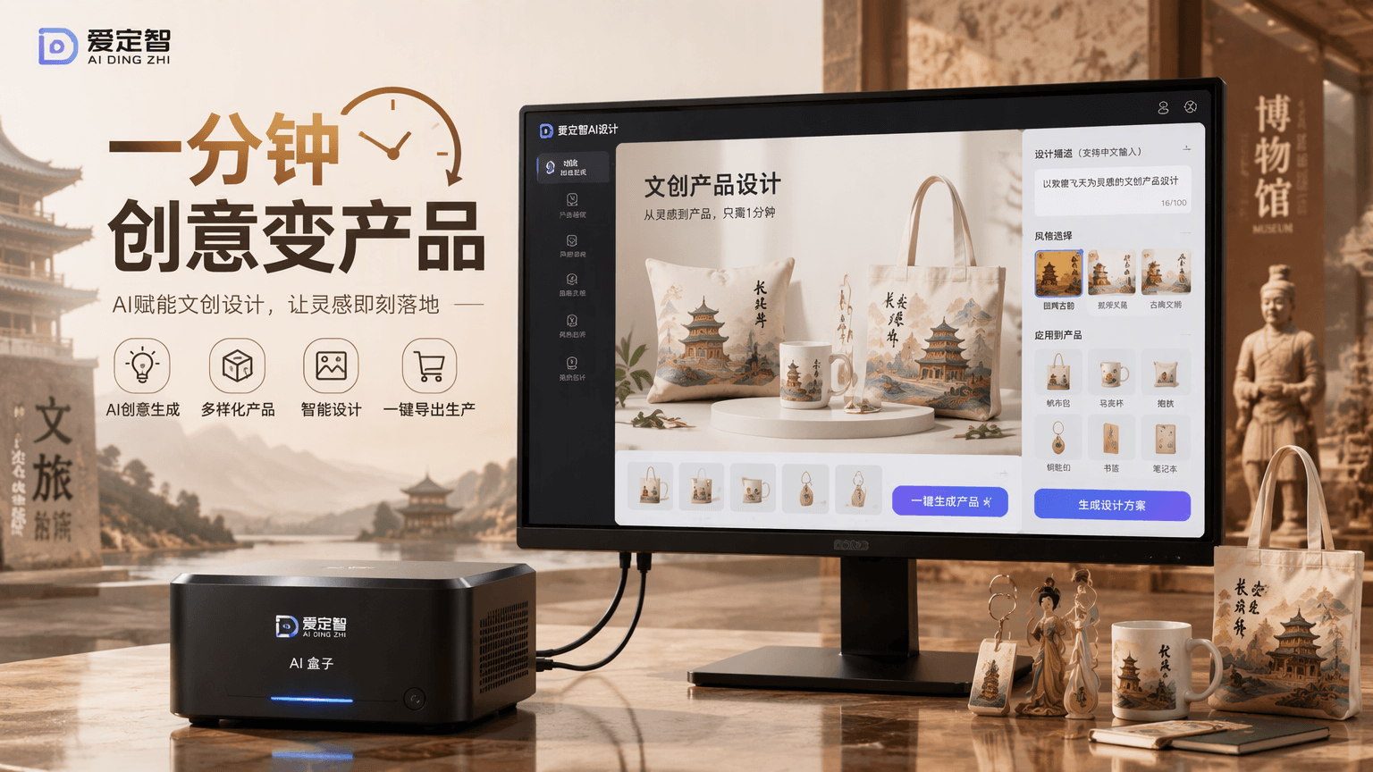 AI文创定制是什么？爱定智AI盒子如何实现一分钟创意变产品
