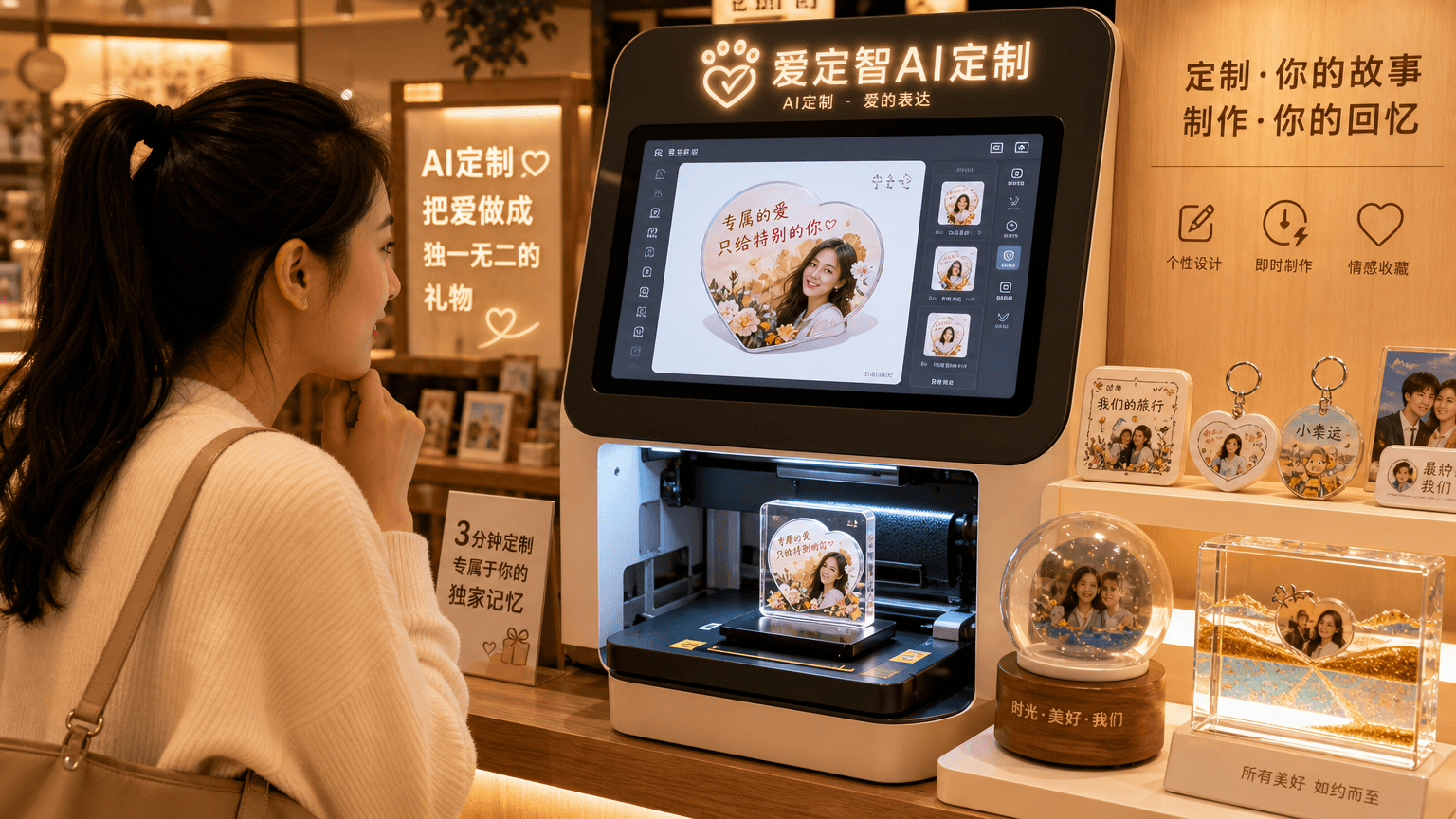 爱定智AI定制设备赋能情感消费，个性化文创产品溢价能力获市场关注