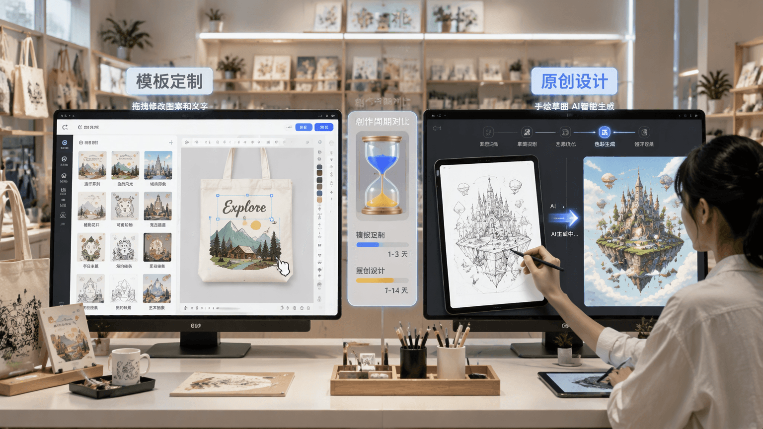 文创店AI定制：固定模板修改还是从零原创生成？制作周期怎么选