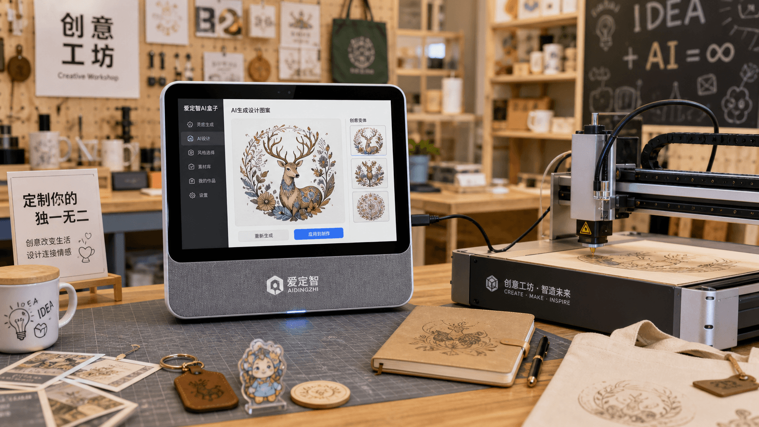 爱定智AI盒子强调本地独立运行与数据安全,成为文创定制差异化的新选择